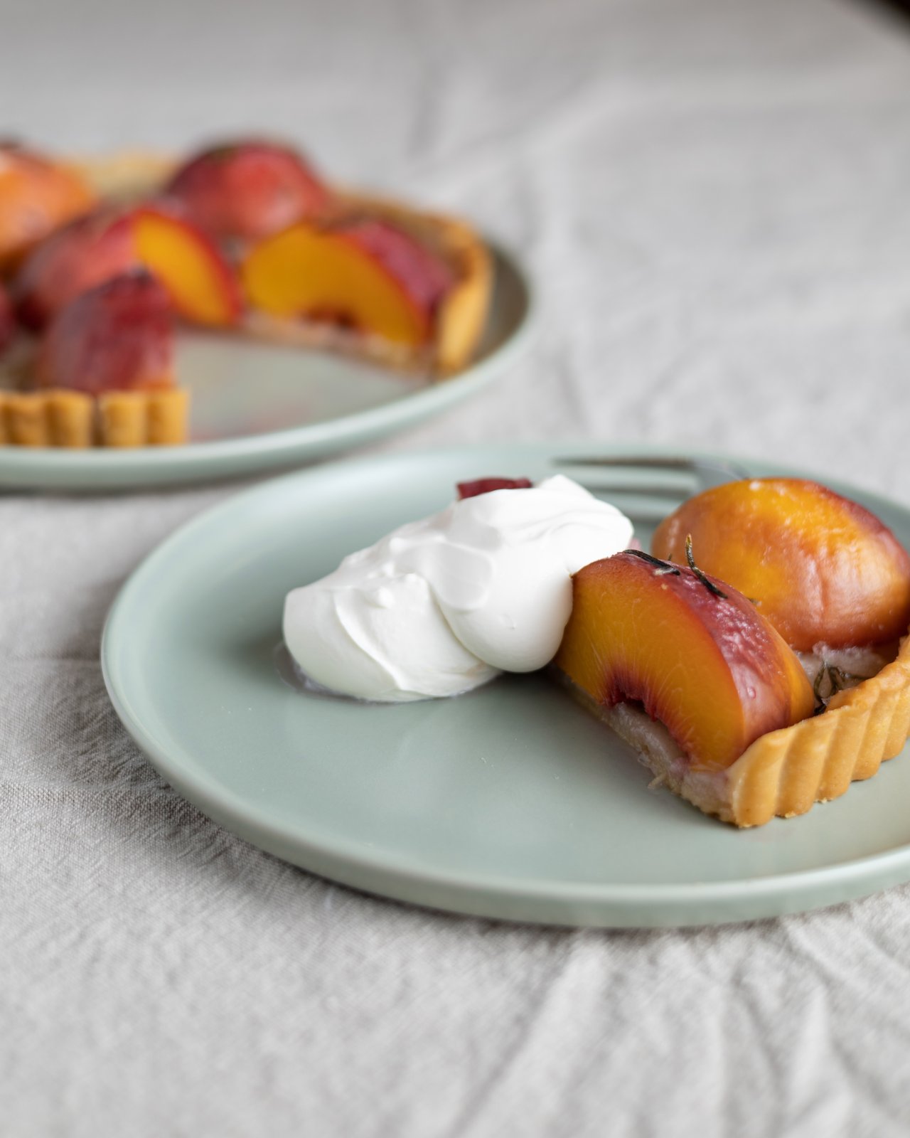 Rustic Peach & Rosemary Tart
