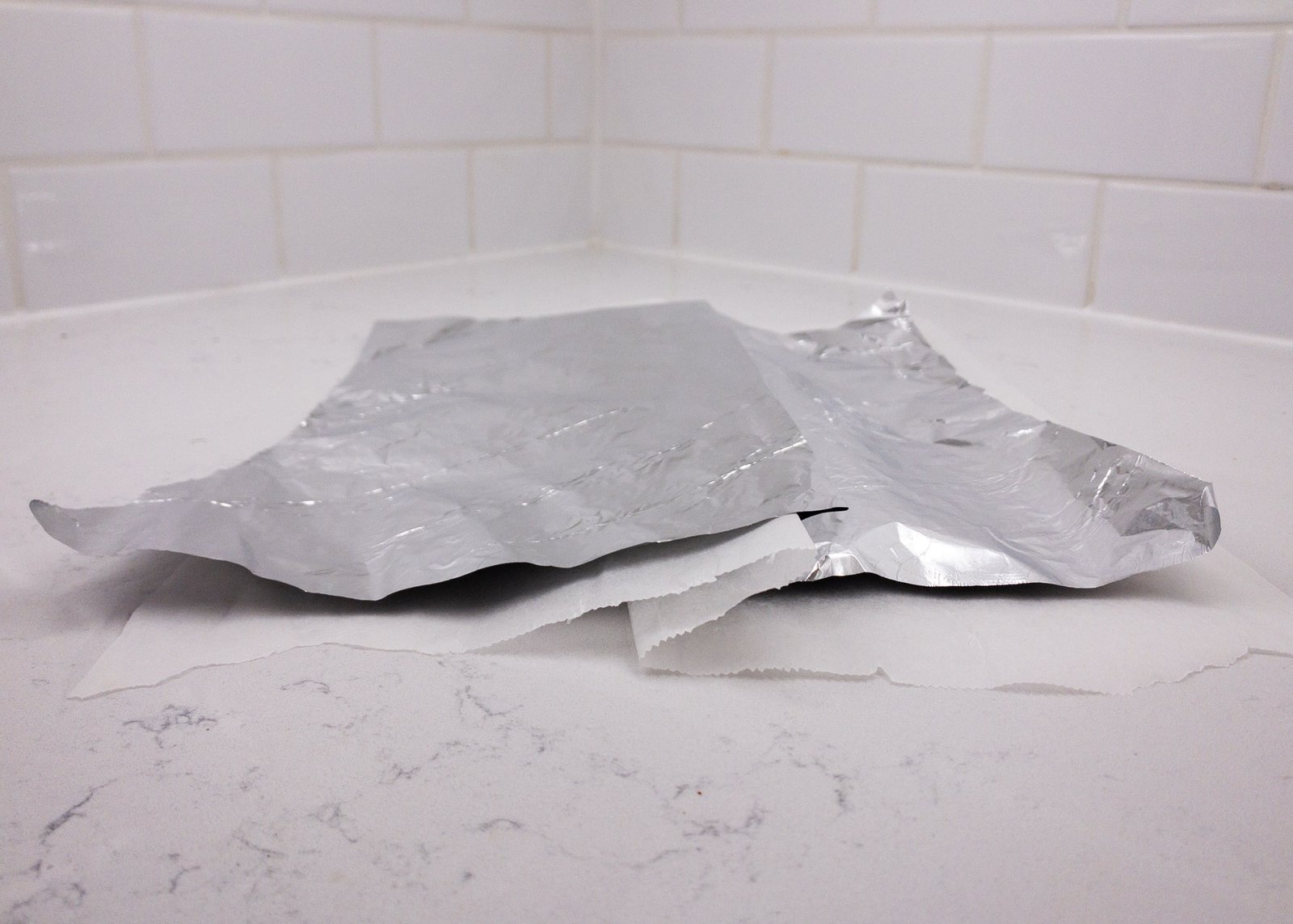 Parchment paper and foil folded