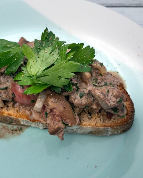 Chicken Livers on Toast